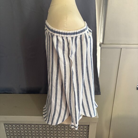 Derek Lam 10 Crosby Linen Striped Off Shoulder Top - Picture 4 of 6